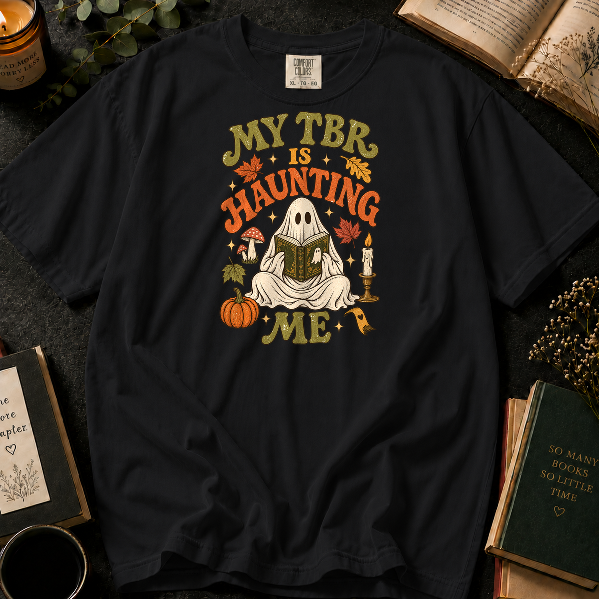 My TBR Is Haunting Me T-Shirt in Black, Between the Pages