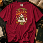 My TBR Is Haunting Me T-Shirt in Crimson, Between the Pages