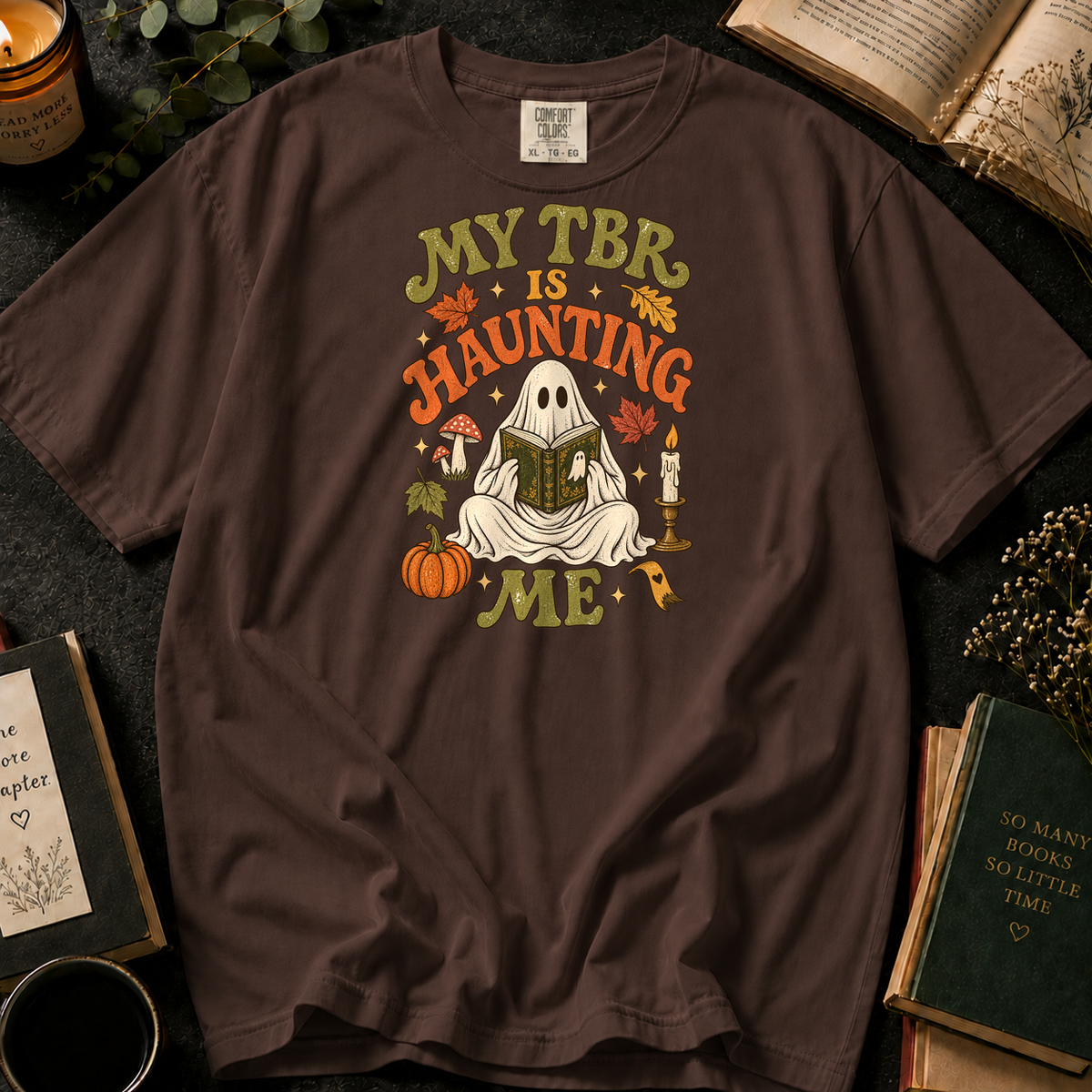 My TBR Is Haunting Me T-Shirt in Espresso, Between the Pages