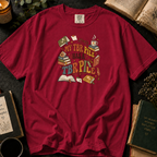 My TBR Pile Has a TBR Pile T-Shirt in Crimson, Between the Pages