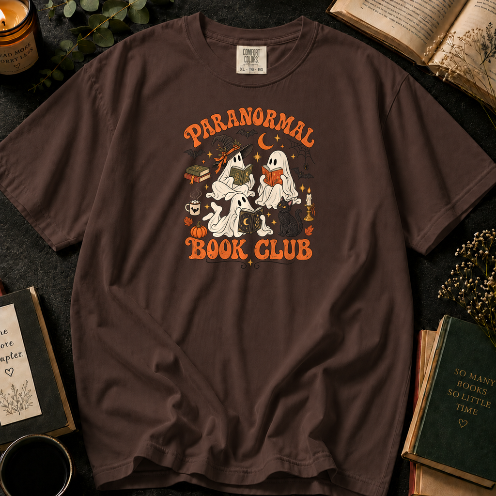 Paranormal Book Club T-Shirt in Espresso, Between the Pages
