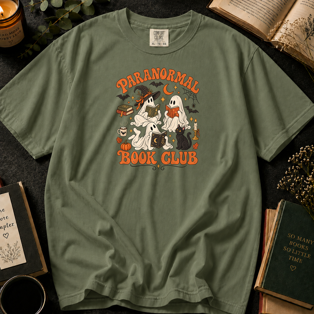 Paranormal Book Club T-Shirt in Sage, Between the Pages