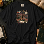 Powered By Espresso & Escapism T-Shirt in Black, Between the Pages