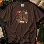 Powered By Espresso & Escapism T-Shirt in Espresso, Between the Pages