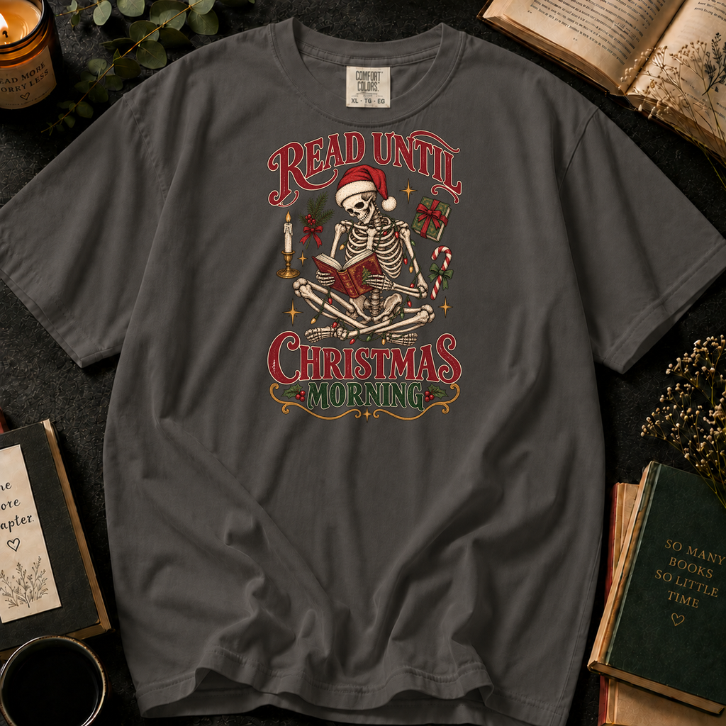 Read Until Christmas Morning T-Shirt in Pepper, Between the Pages