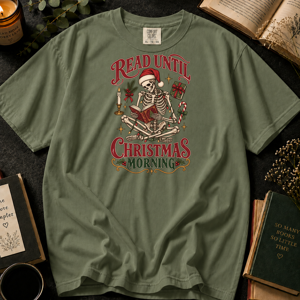 Read Until Christmas Morning T-Shirt in Sage, Between the Pages