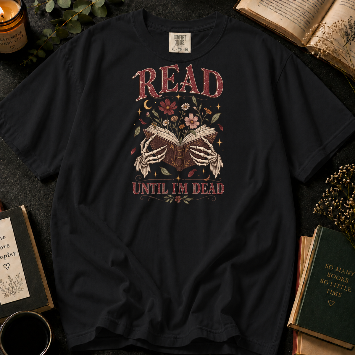 Read Until I'm Dead T-Shirt in Black, Between the Pages