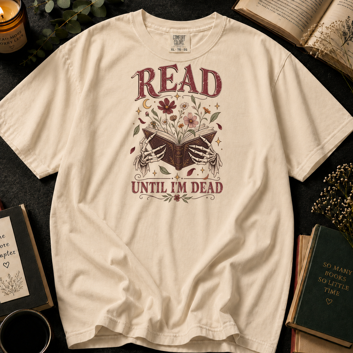 Read Until I'm Dead T-Shirt in Ivory, Between the Pages