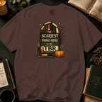 Halloween Booklover T-Shirt — "The Scariest Thing Here Is My TBR" Graphic Tee