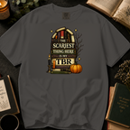 Halloween Booklover T-Shirt — "The Scariest Thing Here Is My TBR" Graphic Tee