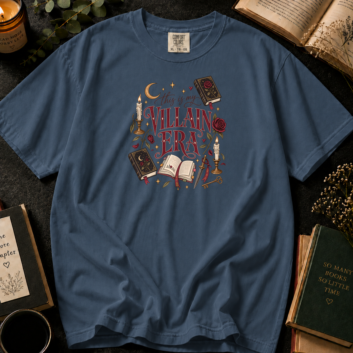 This Is My Villain Era T-Shirt in Denim, Between the Pages