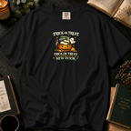 Trick or Treat Yourself to a New Book T-Shirt in Black, Between the Pages