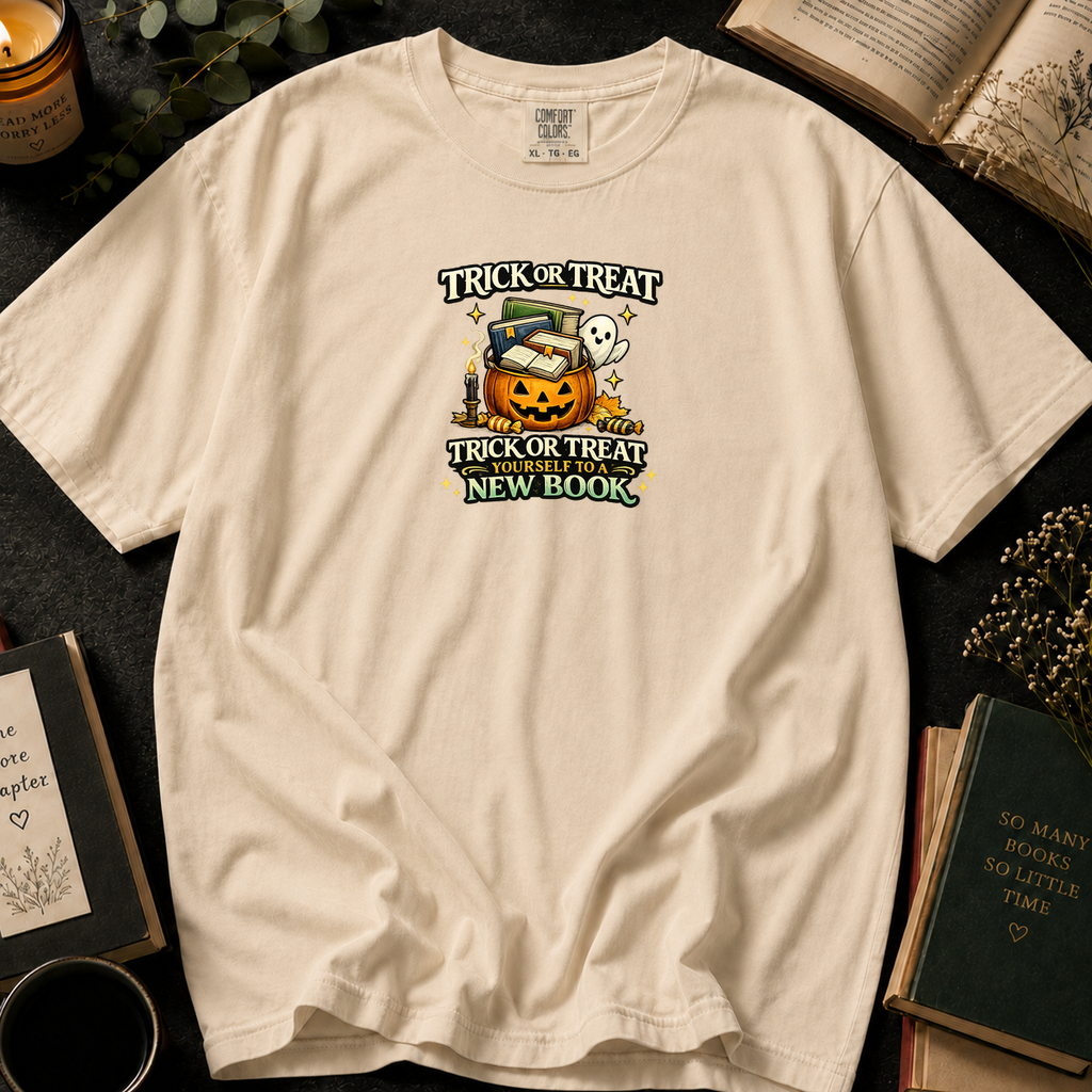 Trick or Treat Yourself to a New Book T-Shirt in Ivory, Between the Pages