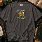 Trick or Treat Yourself to a New Book T-Shirt in Pepper, Between the Pages